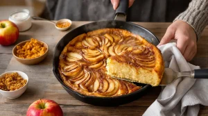 Ce gâteau aux pommes sans four me sauve : prêt en 10 min à la poêle