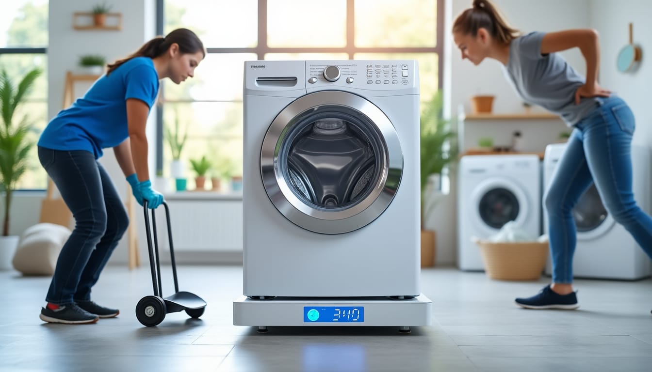 Quel est le poids moyen d’une machine à laver et comment le gérer découvrez le poids moyen d’une machine à laver et apprenez comment le gérer efficacement pour faciliter son déplacement et son installation.